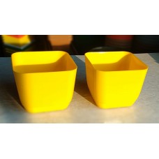 13CM Square Shape Yellow Virgin Fiber Pot-Set of 5