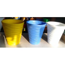 33CM Round Shape Multicolour Virgin Fiber Pot-Set of 3