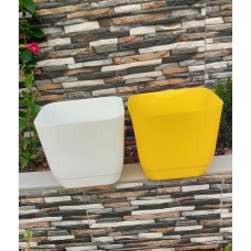 26CM Square Shape White Virgin Fiber Pot-Set of 3